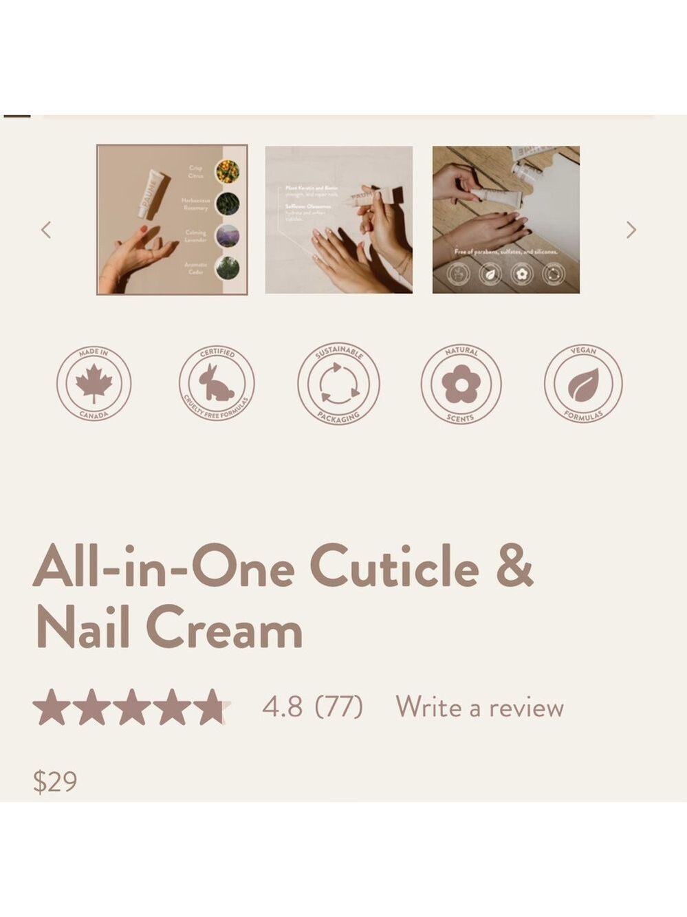 Paume All in One Cuticle and Nail Cream | NEW | 22mL | Signature Scent - Picture 3 of 16
